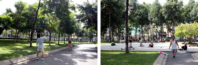 C&ocirc;ng vi&ecirc;n L&agrave;ng Hoa G&ograve; Vấp vừa l&agrave; địa điểm tạo mảng xanh đ&ocirc; thị cho khu vực, vừa l&agrave; nơi để người d&acirc;n vui chơi, r&egrave;n luyện sức khỏe